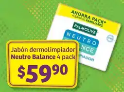 Soriana Híper Jabón dermolimpiador Neutro balance 4 pack oferta