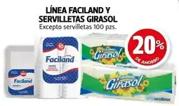 Farmacias Guadalajara Girasol línea faciland y servilletas excepto servilletas oferta