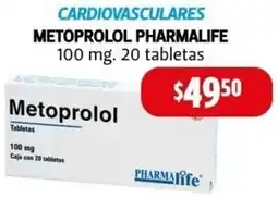 Farmacias Guadalajara Cardiovasculares metoprolol pharmalife oferta