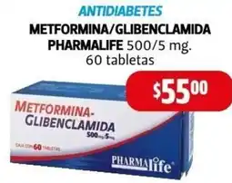 Farmacias Guadalajara Antidiabetes metformina/glibenclamida pharmalife oferta