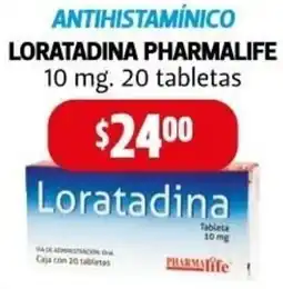 Farmacias Guadalajara Antihistamínico loratadina pharmalife oferta
