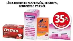 Farmacias Guadalajara Línea motrin en suspensión, benadryl, benadrex o tylenol oferta