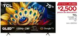 Costco TCL google tv 75" oferta