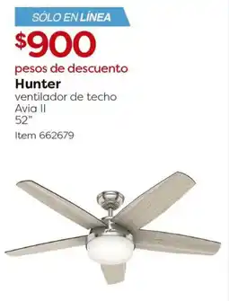 Costco Hunter ventilador de techo avia II 52" oferta