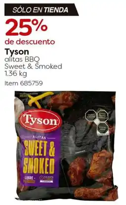 Costco Tyson alitas bbq sweet & smoked oferta