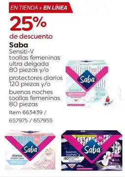 Costco Saba sensiti-v toallas femeninas ultra delgada oferta