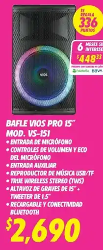 Soriana Híper VIOS Bafle pro 15" oferta