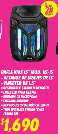 Soriana Híper VIOS Bafle 15" oferta