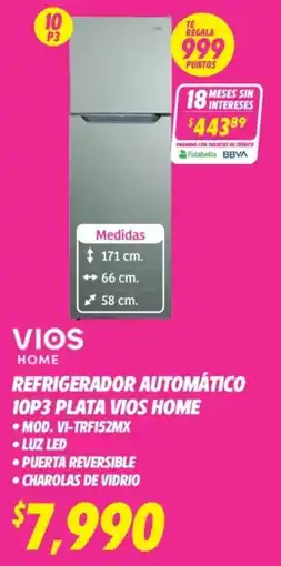 Soriana Híper VIOS HOME Refrigerador automático oferta