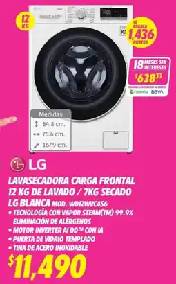 Soriana Híper LG Lavasecadora carga frontal oferta