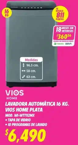 Soriana Híper VIOS HOME lavadora automática oferta