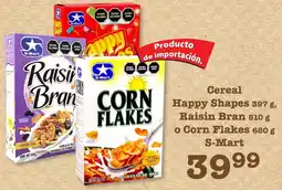 S-Mart S-Mart Happy Shapes o Raisin Bran o Corn Flakes oferta