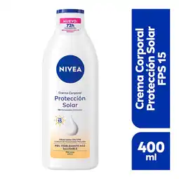 Farmacias YZA NIVEA Crema Corporal Humectante Protección Solar FPS 15 Todo tipo de piel 400 ml oferta