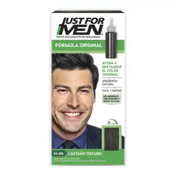 Farmacias YZA JUST FOR MEN TINTE CASTANO OSCURO SHAMPOO 60ML oferta