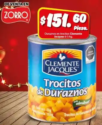 Duraznos en Trocitos Clemente Jacques 6-3kg