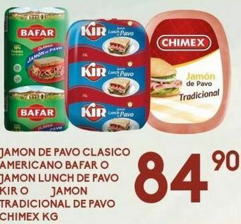 Alsuper Jamón de pavo bafar oferta