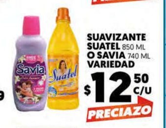 Merco Suavizante Suatel 850ml o Savia 740ml Variedad oferta