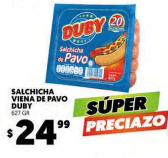 Merco Salchicha Viena de Pavo Duby 627 gr oferta