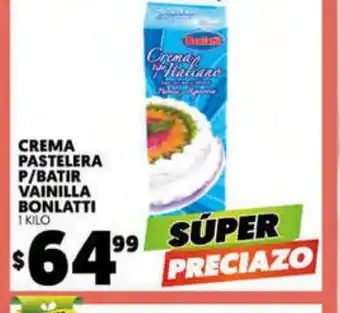 Merco Crema Pastelera P/Batir Vainilla Bonlatti 1 Kilo oferta
