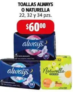 Farmacias Guadalajara Always o naturella oferta
