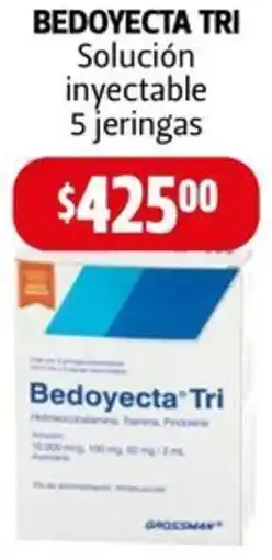 Farmacias Guadalajara Bedoyecta tri solución inyectable oferta