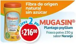 Farmacias Guadalajara Mugasin plantago psyllium frasco polvo sabor naranja oferta