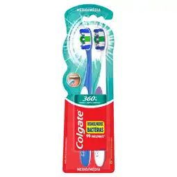 Farmacias YZA COLGATE 360° CEPILLO DENTAL TAMAÑO MEDIO 2 PIEZAS oferta