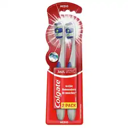 Farmacias YZA COLGATE CEPILLO DENTAL LUMINOUS WHITE 360 2 PIEZAS oferta