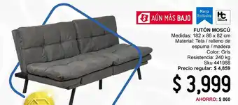 Futón moscú tela gris