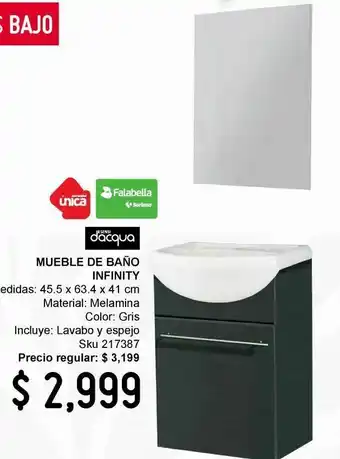 Mueble de baño infinity con espejo gris