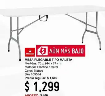 Mesa plegable tipo maleta 244 cm
