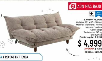Sodimac Homecenter Futón pillow tela café oferta