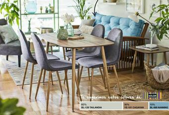 Sodimac Homecenter Set comedor con 4 sillas gris con blanco oferta