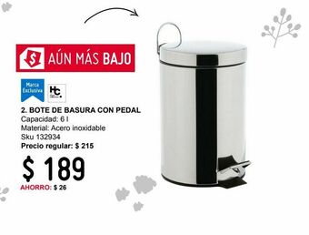 Sodimac Homecenter Bote de basura con pedal acero inoxidable cromo 3 l oferta