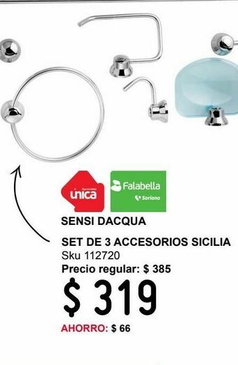 Sodimac Homecenter Set de 3 accesorios sicilia oferta