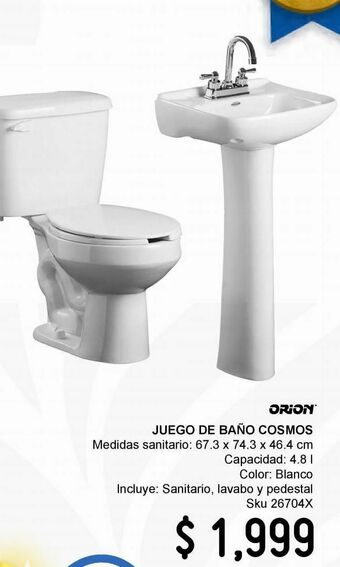 Sanitario con lavabo- pedestal cosmos ii blanco