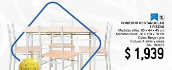 Sodimac Homecenter Comedor rectangular con 4 sillas blanco oferta