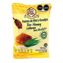 Farmacias Bazar PALETAS DE MIEL Y EUCALIPTO BOLSA 95GR 10 PIEZAS LA TIA TRINI (IEPS) oferta