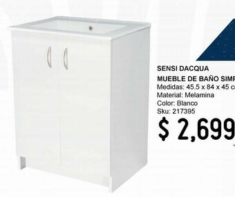 Sodimac Homecenter Mueble de baño simply sin espejo blanco oferta