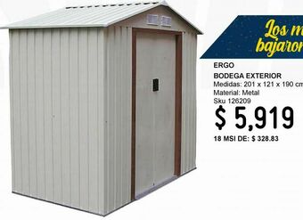 Sodimac Homecenter Bodega exterior jardín 201 x 121 x 190 cm oferta