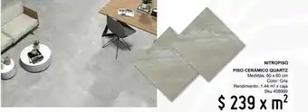 Piso quartz gris mate 60x60 cm