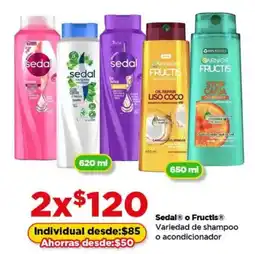 Bodega Aurrerá Sedal o Fructis oferta