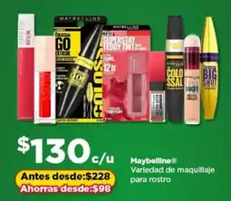 Bodega Aurrerá Maybelline variedad de maquillaje para rostro oferta
