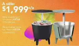 City Club Keter mesa cocktail gris con hielera oferta