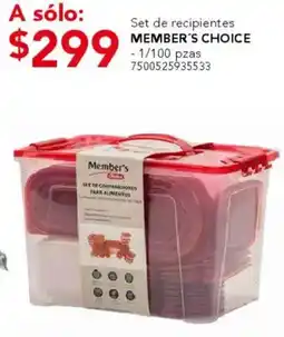 City Club Member's choice set de recipientes oferta
