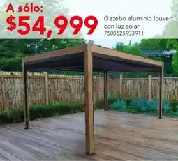 City Club Gazebo aluminio louver con luz solar oferta