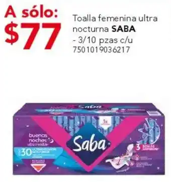 City Club Saba toalla femenina ultra nocturna oferta