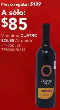 City Club Cuatro soles vino tinto afrutado oferta