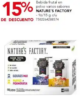 City Club Nature's factory bebida frutal en polvo varios sabores oferta