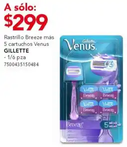 City Club Gillette rastrillo breeze más 5 cartuchos venus oferta